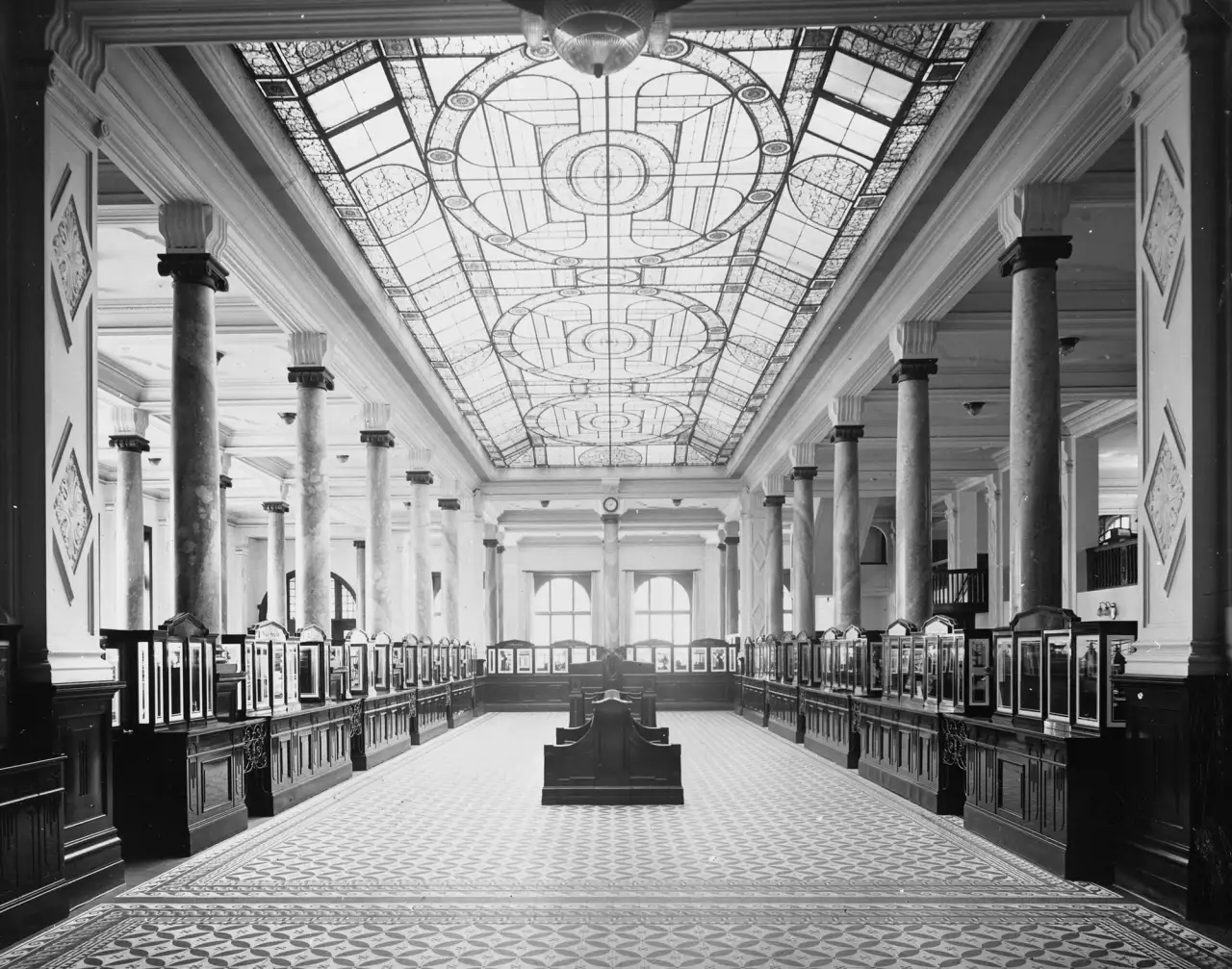 historische Aufnahme Kassenhalle ehemalige Bremer Bank